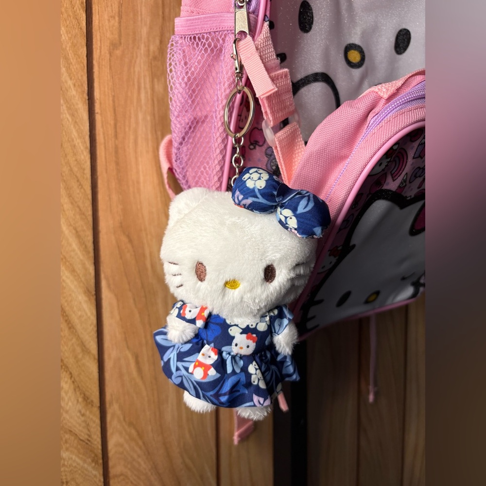 Hello Kitty Plush Keychain in Blue Dress